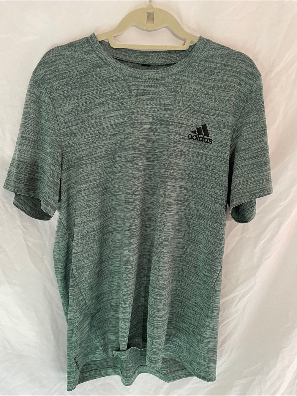 adidas Light Green Heather Short Sleeve Athletic Tee